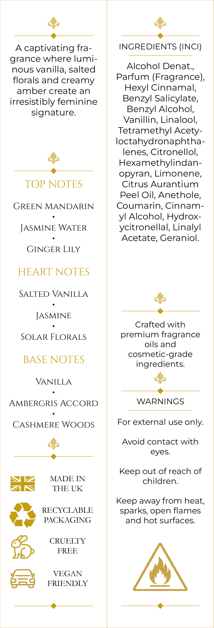 Vanilla Seasalt (316) 50ml Parfum For Her - Elysium Aromatherapy